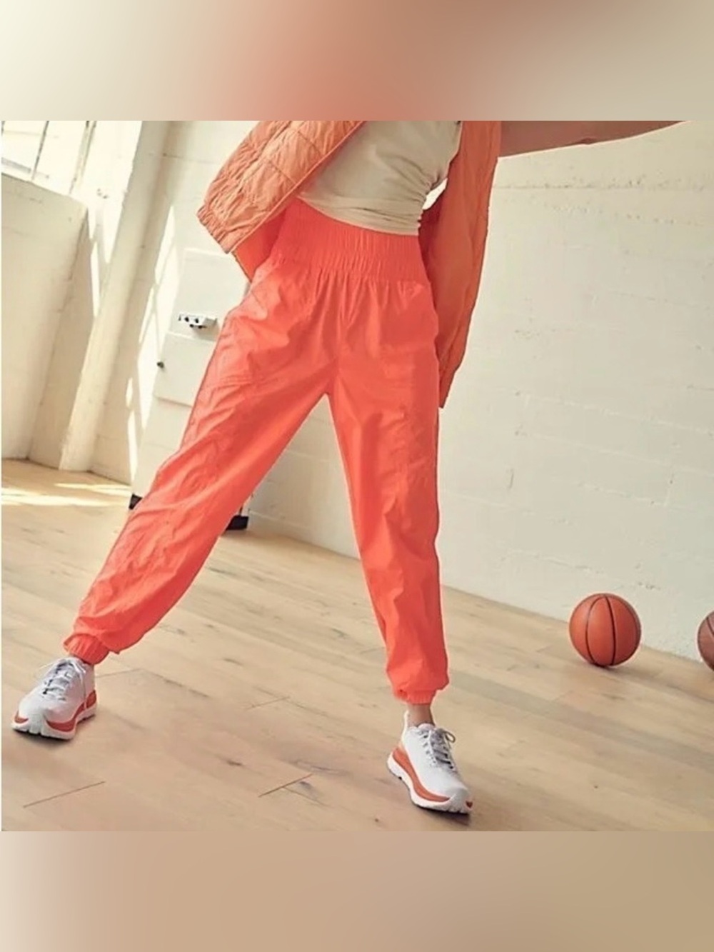 Free People Way Home Joggers Neon Pink Track Pants M NWT